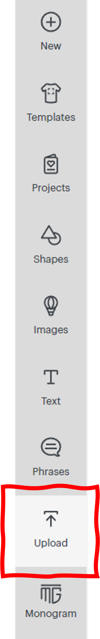 Cricut Left-hand Menu